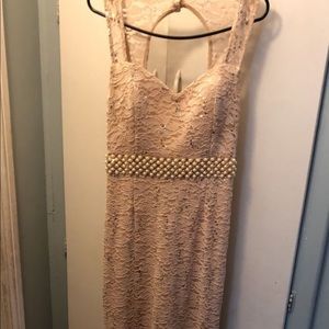 Champagne pink lace dress